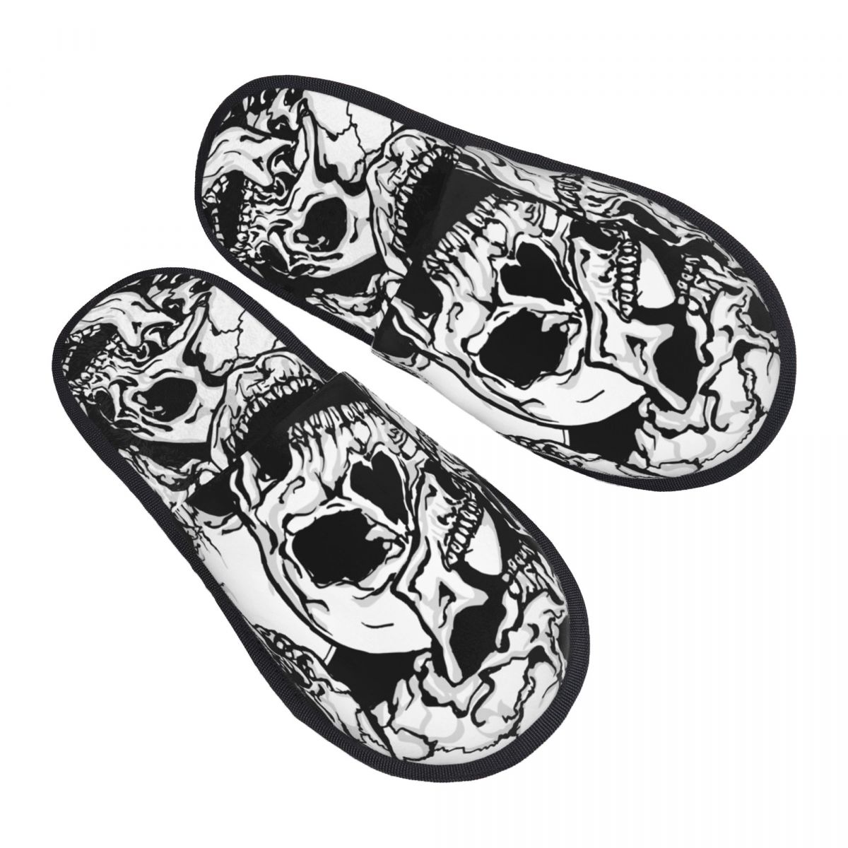 Men'S Shoes Black And White - Czarne i białe kapcie domowe z