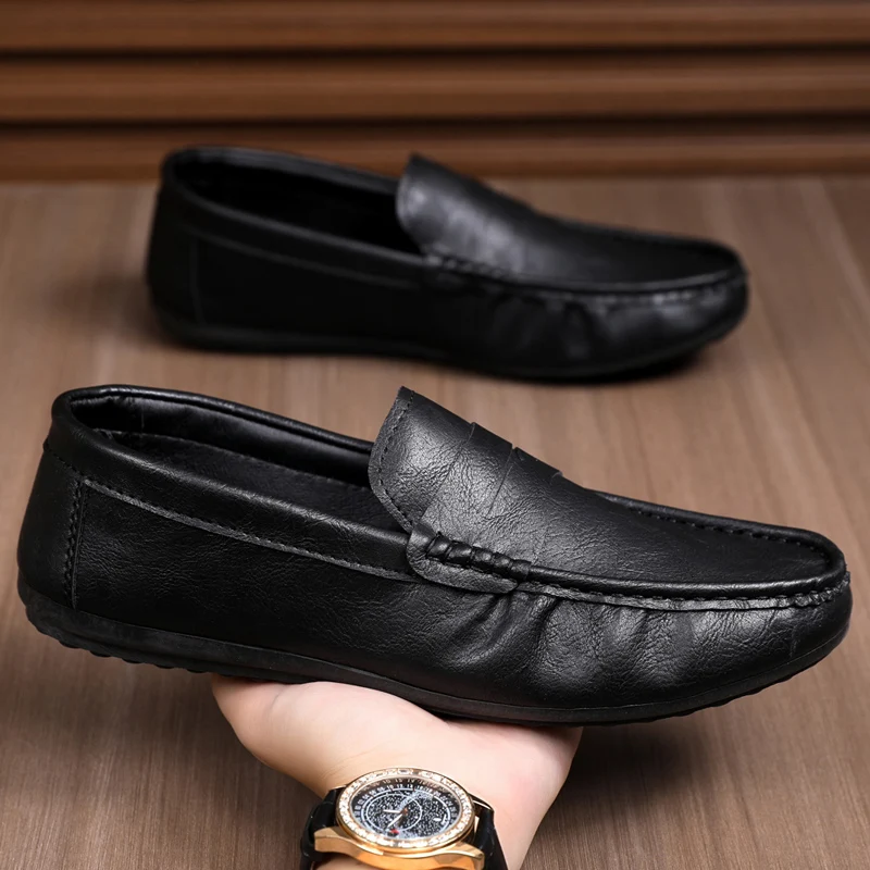 Boat Shoe Leather - Męskie buty codzienne z prawdziwej skóry,