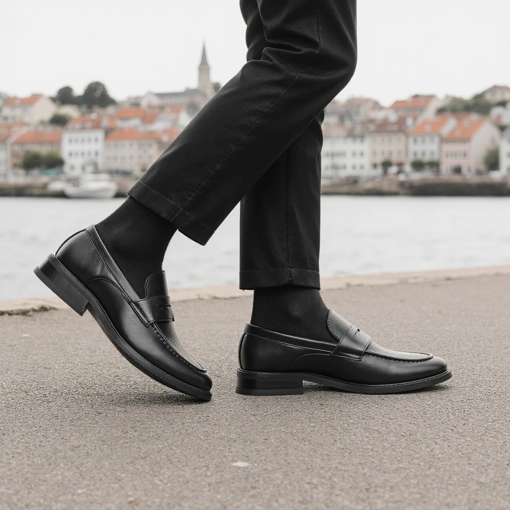 Męskie czarne mokasyny penny,  – Men'S Shoes Hugo Boss recenzja i cena