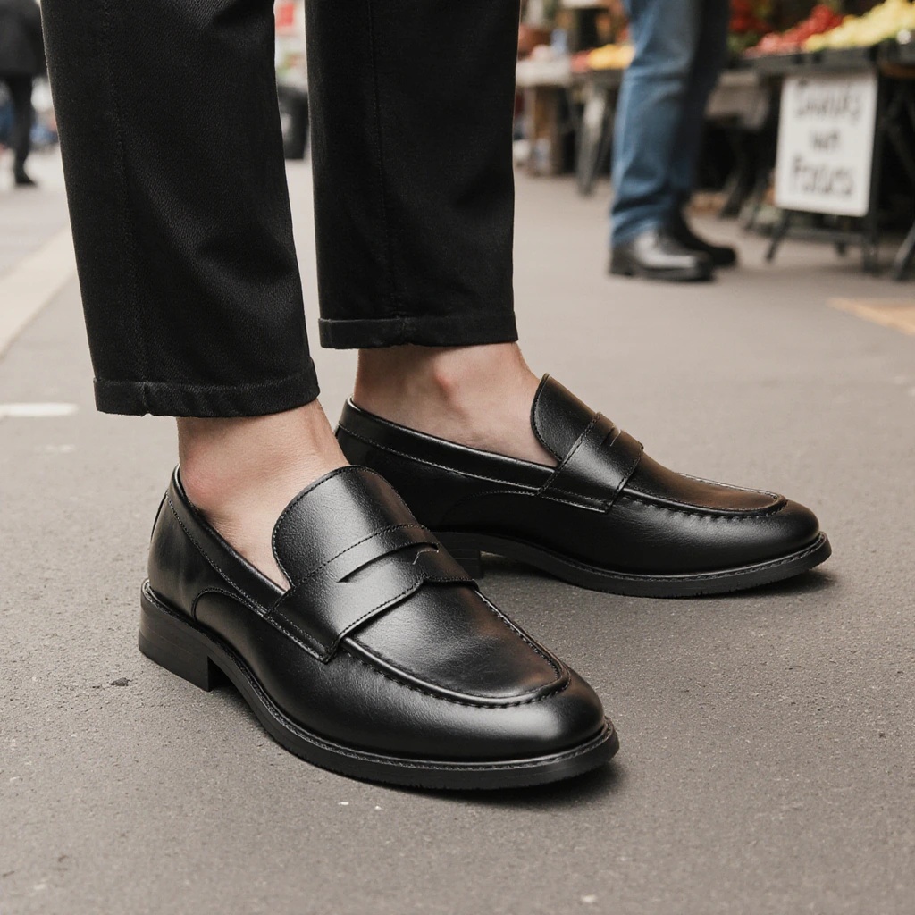 Męskie czarne mokasyny penny,  – Men'S Shoes Hugo Boss recenzja i cena