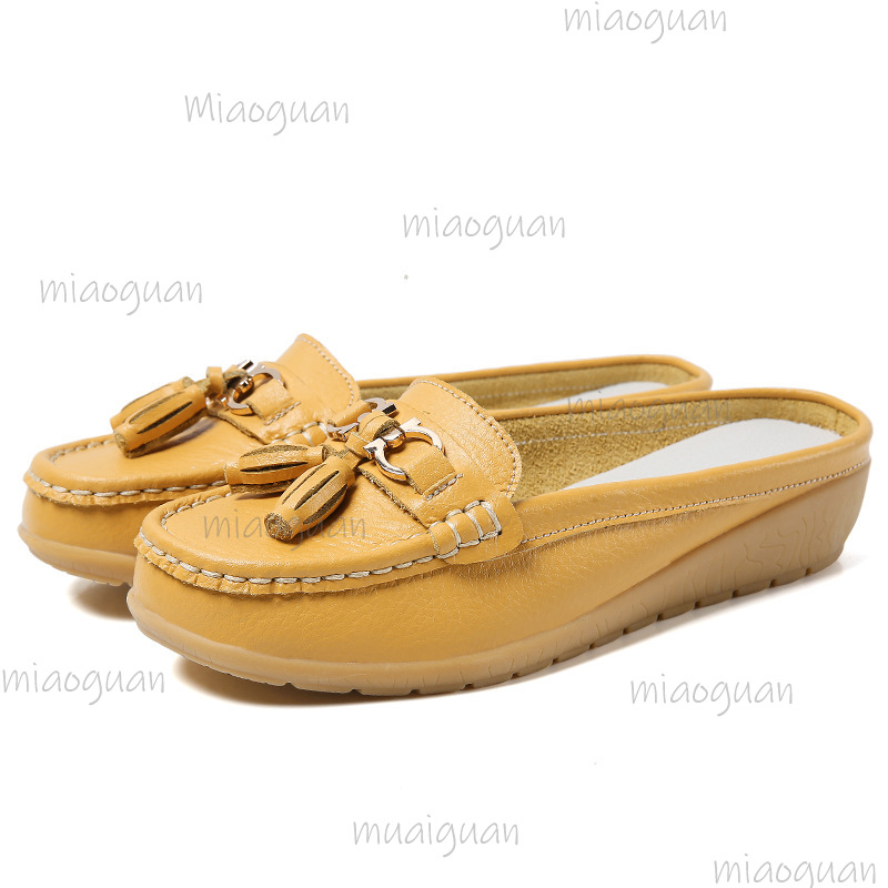 Skórzane mule z frędzlami dla  – Boat Shoe Leather recenzja i cena